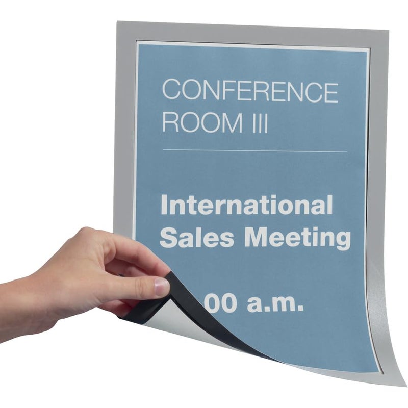 Durable Duraframe Magnetic Sign Holder, 8.5 X 11, Silver Frame, 2/Pack - Image 3